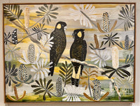 Black Cockatoos in Autumn Natives