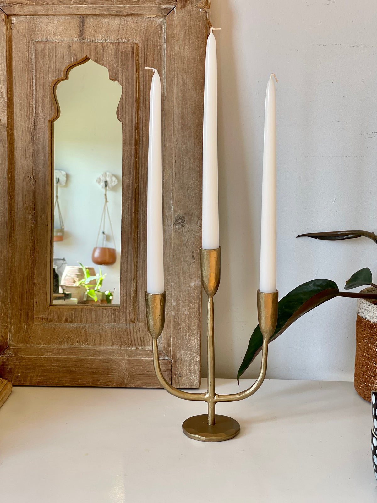 Dax Gold Candelabra and candle Set