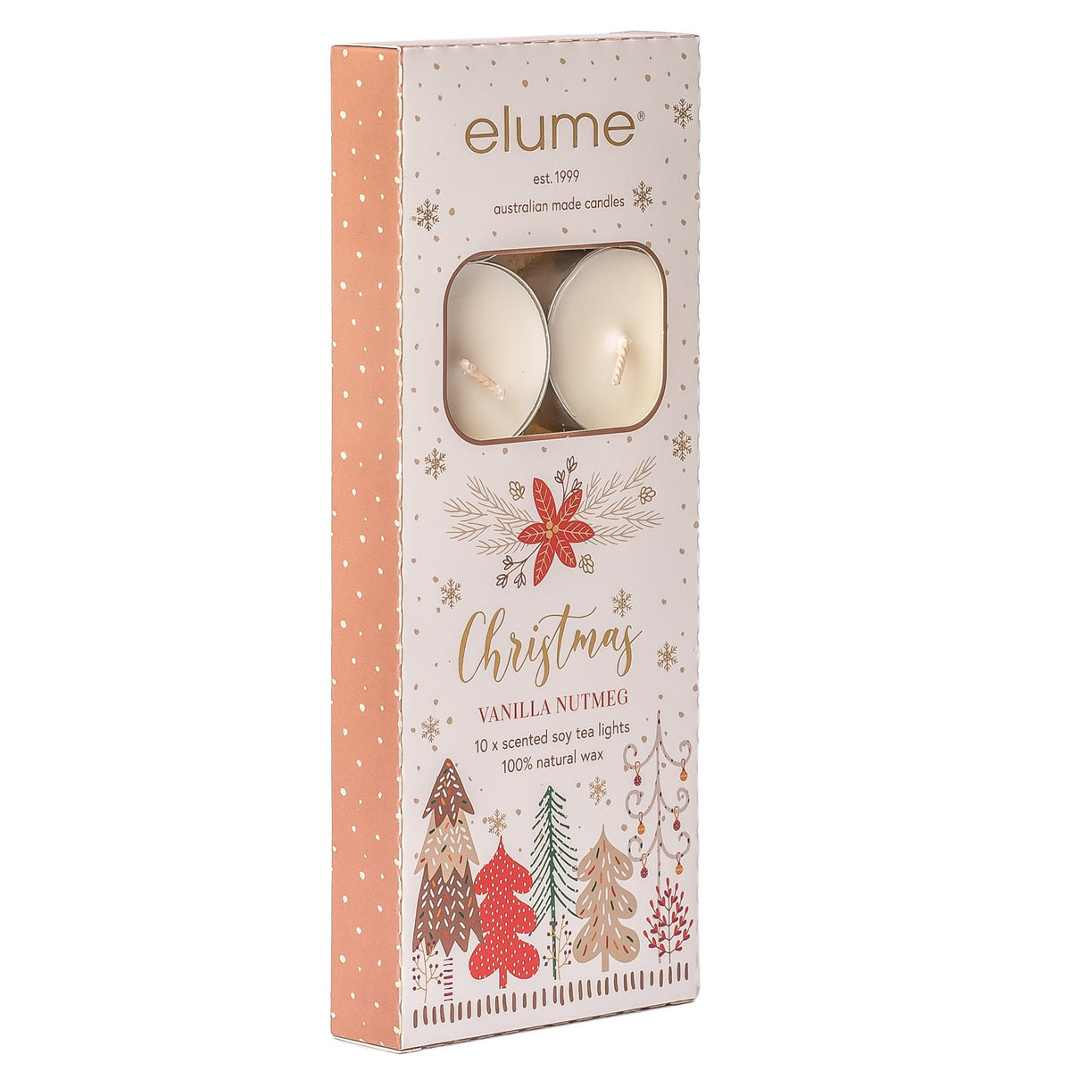 Christmas Vanilla & Nutmeg Scented Tealights