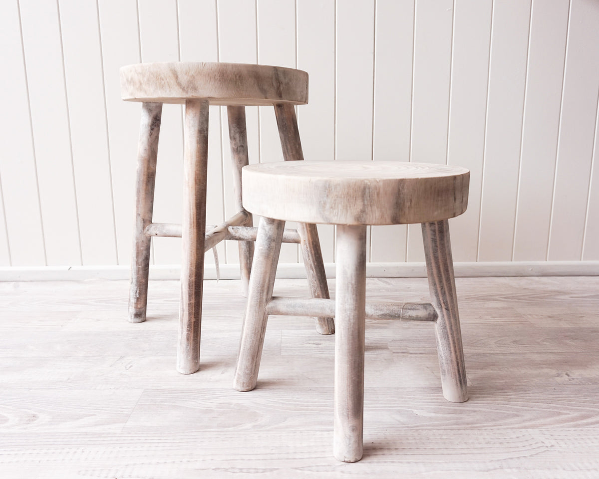 Mele Stool - Whitewash