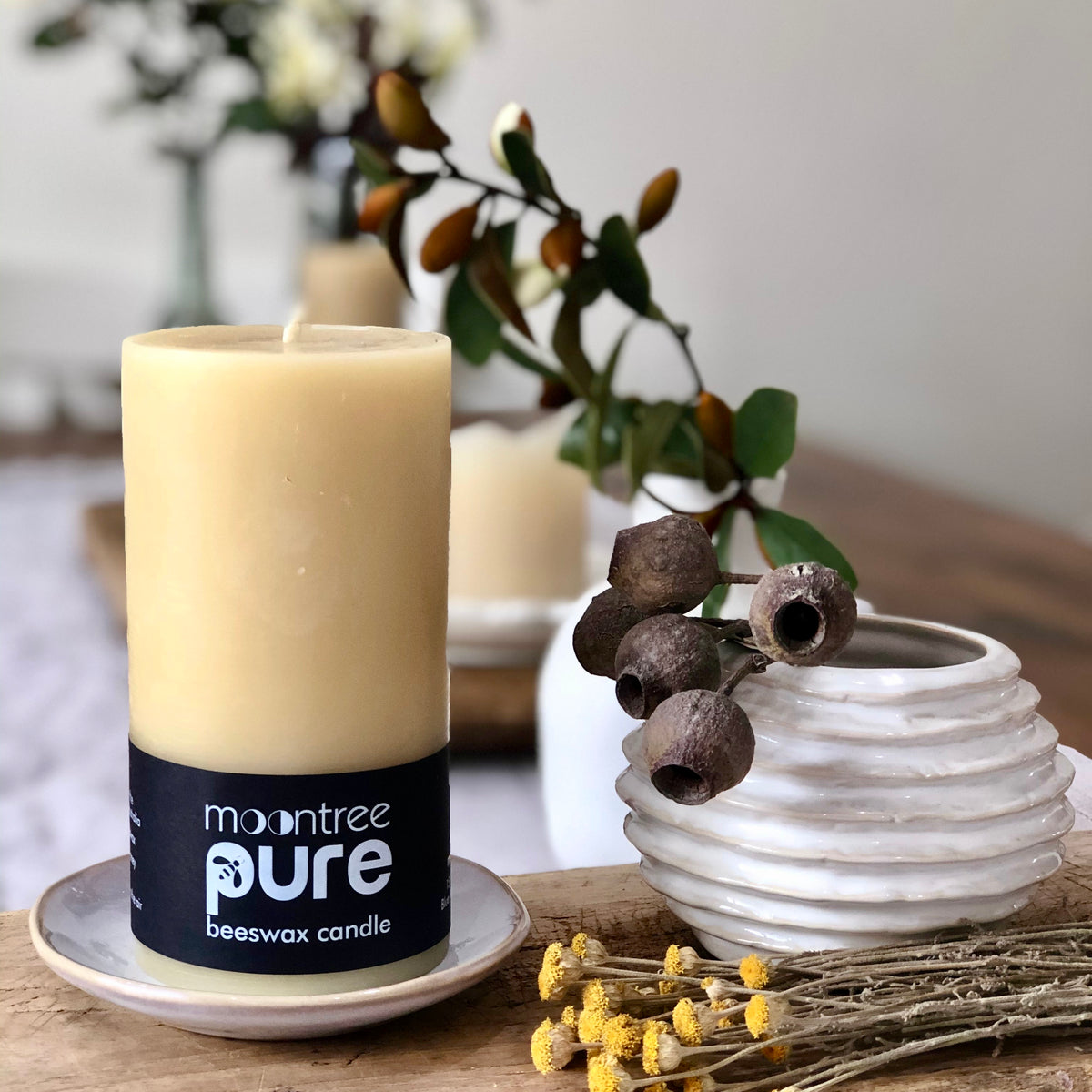 Pure Beeswax Pillar Candles