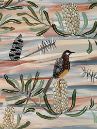 Wattlebird in the Banksia