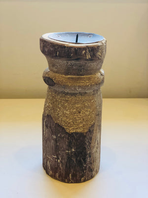 Gindi Antique Wooden Candle Holder