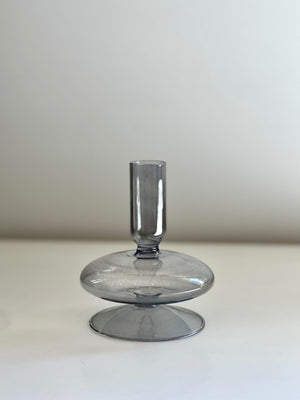 Anna Glass Candle Holder - Grey