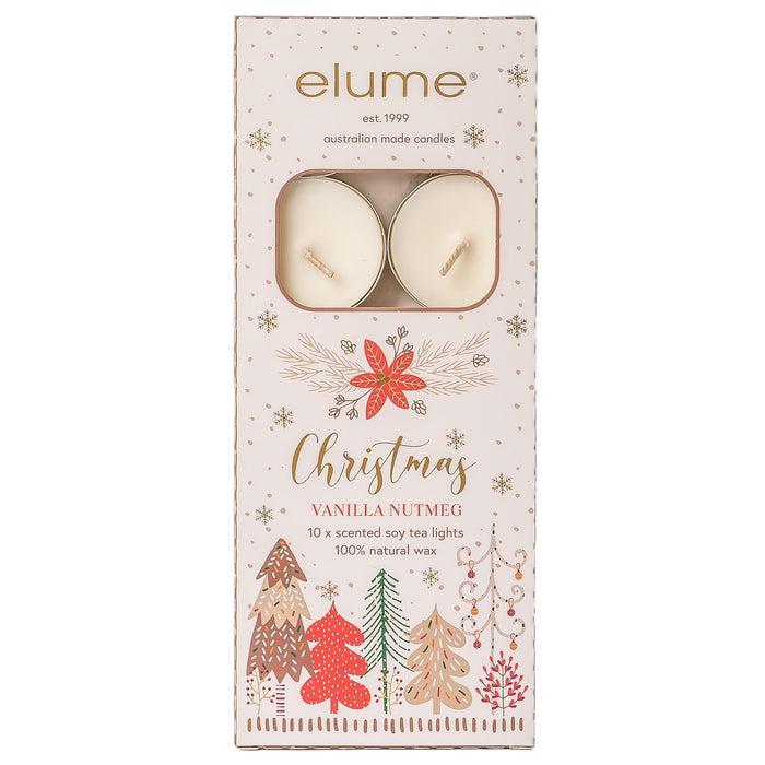 Christmas Vanilla & Nutmeg Scented Tealights